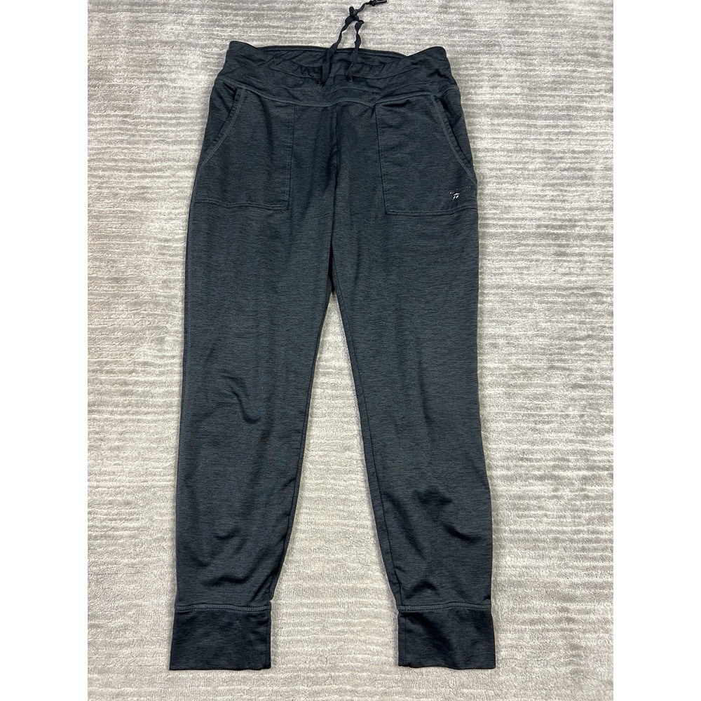 Reebok Athletic Pants Womens Medium Black Joggers Polyester Blend Athleisure